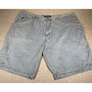 Vintage Y2K Karl Kani Jean Shorts 54 Baggy Wide Leg Jorts Blue Denim Hip Hop